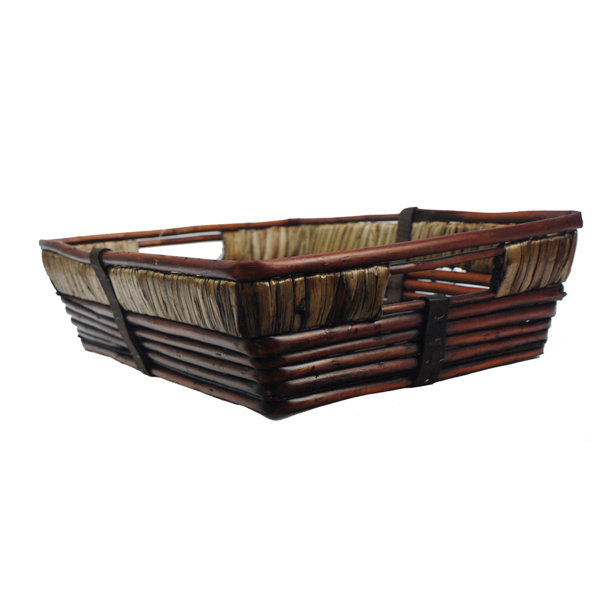 Charlton Home® Antique Stained Willow Rectangle Basket Wayfair